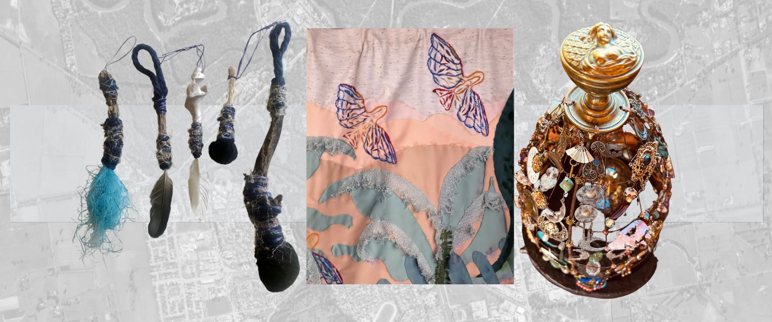 Examples of artworks by Robyn, Judi and Carolyn