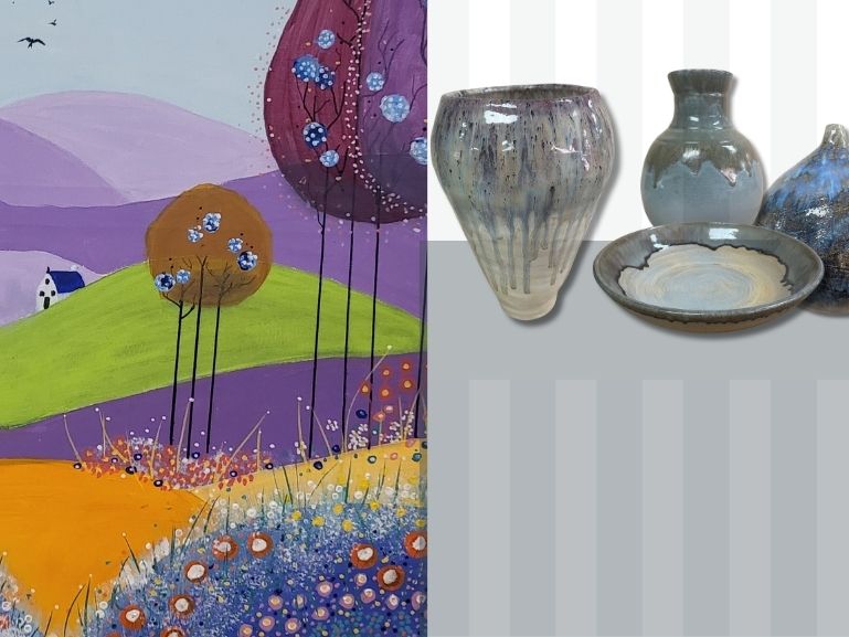 Painting by Lee Nelson, ceramics by Beldari pottery